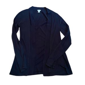 JCrew Black lightweight open front cardigan